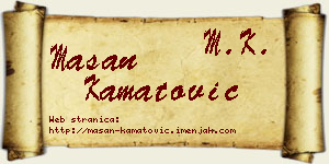Mašan Kamatović vizit kartica